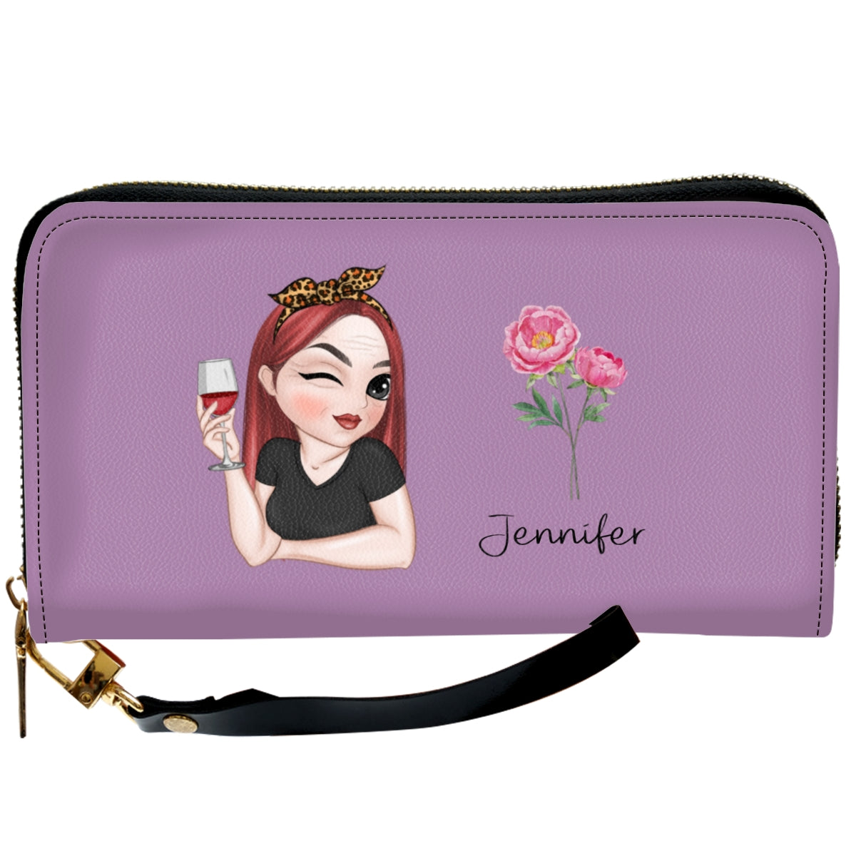 Flower Power -  Personalized Custom Leather Wallet