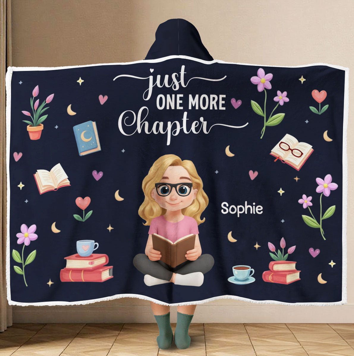 Just One More Chapter - Personalized Custom Hooded Blanket