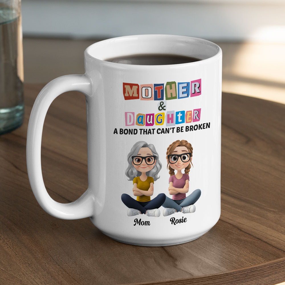 A Link Between Mother And Daughter - Personalized Custom Coffee Mug