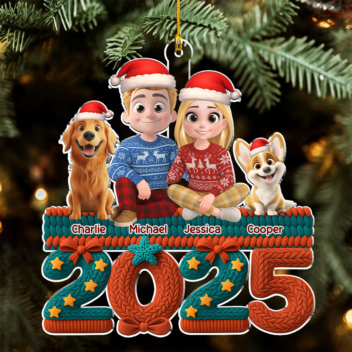 Jolly Year - Personalized Custom 3D Effect Acrylic Ornament