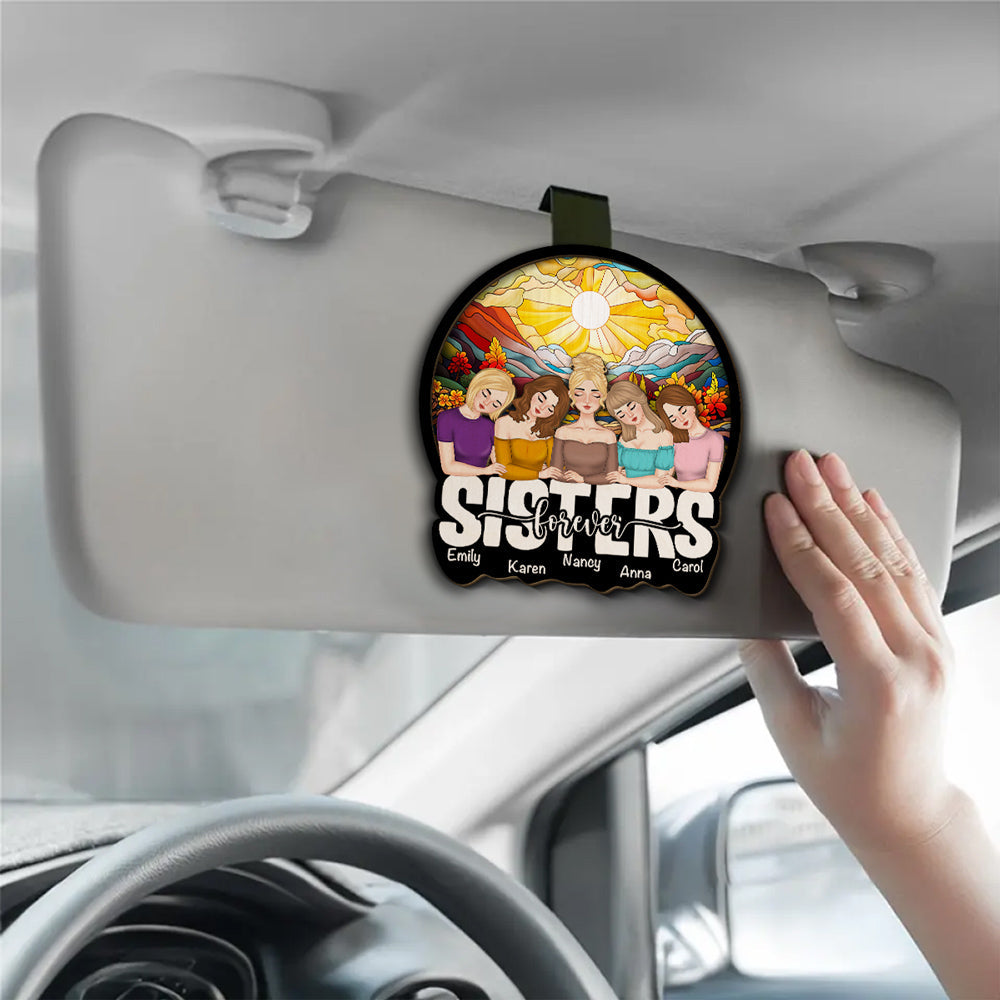 Bestie Lean On Shoulder - Personalized Custom Car Visor Clip