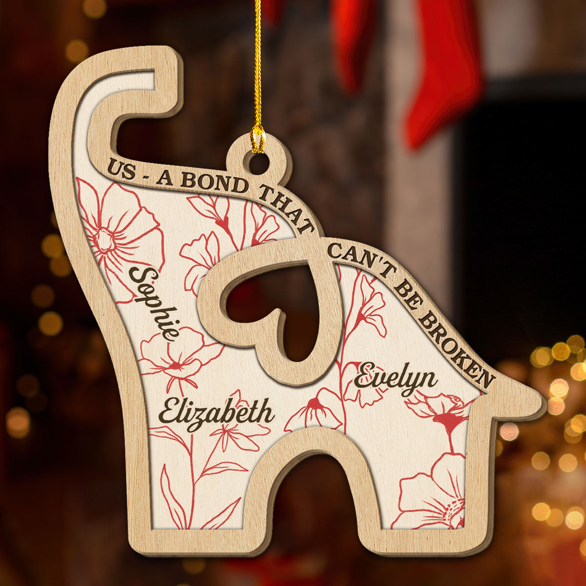 Unshaken Bond - Personalized Custom Wood Ornament 