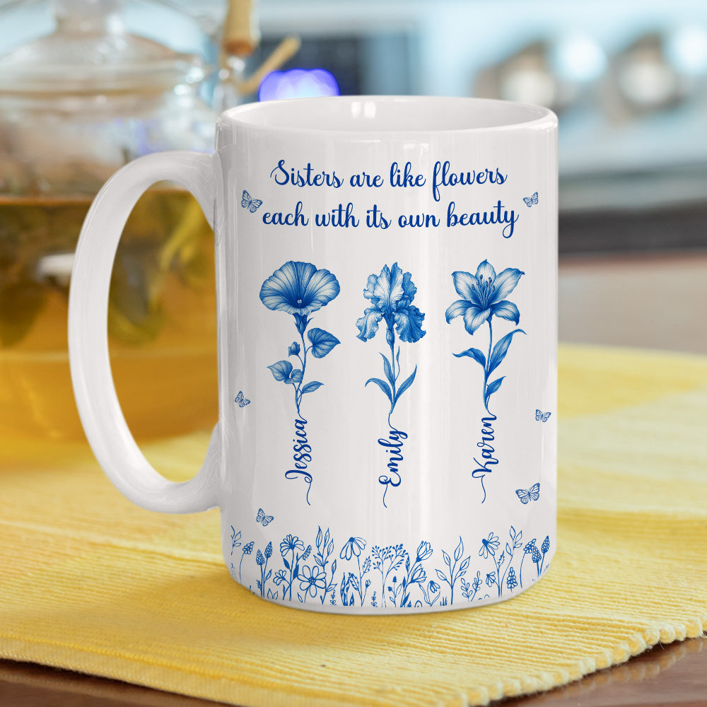Each Sister Shines With Beauty - Personalized Custom Coffee Mug