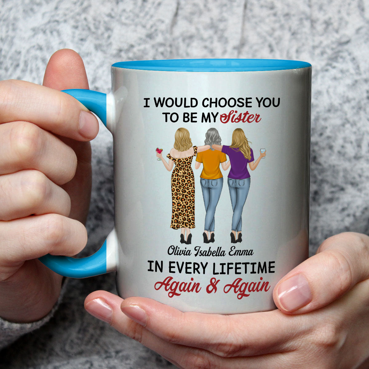True Friends Always - Personalized Custom Accent Mug
