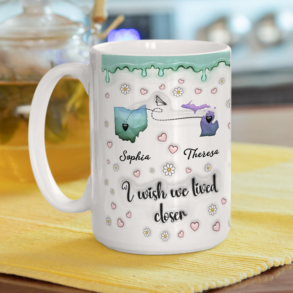 True Friendship Knows No Distance - Personalized Custom 3D Inflated Effect Mug