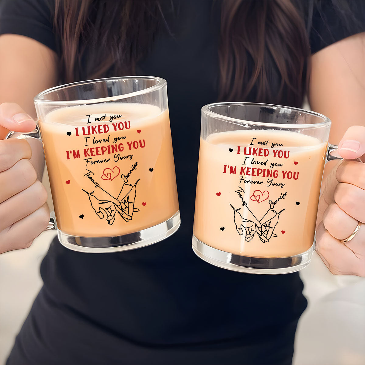 The Day I Met You - Personalized Custom Glass Mug