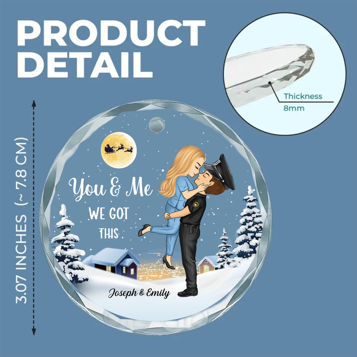 Saving Lives Together - Personalized Custom Glass Ornament