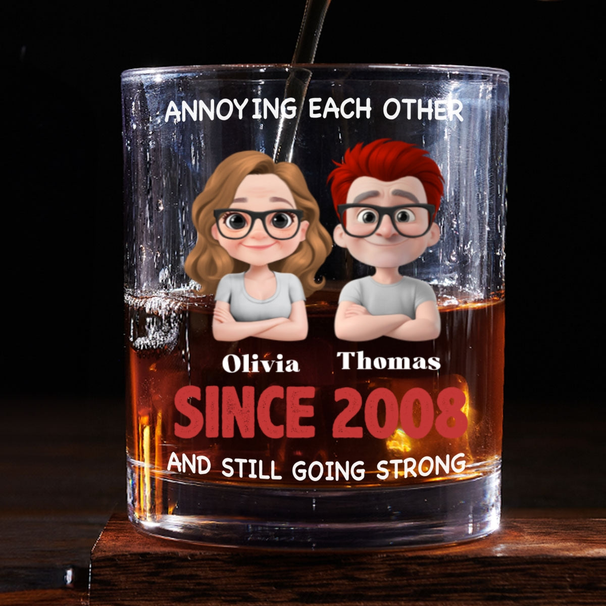 With You Forever - Personalized Custom Whiskey Glass