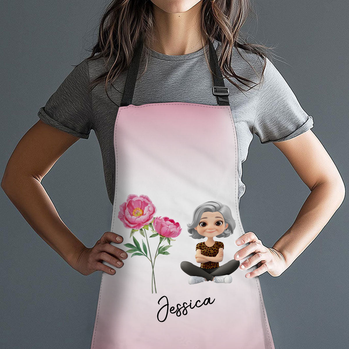 Lovely Girl Flower - Personalized Custom Apron