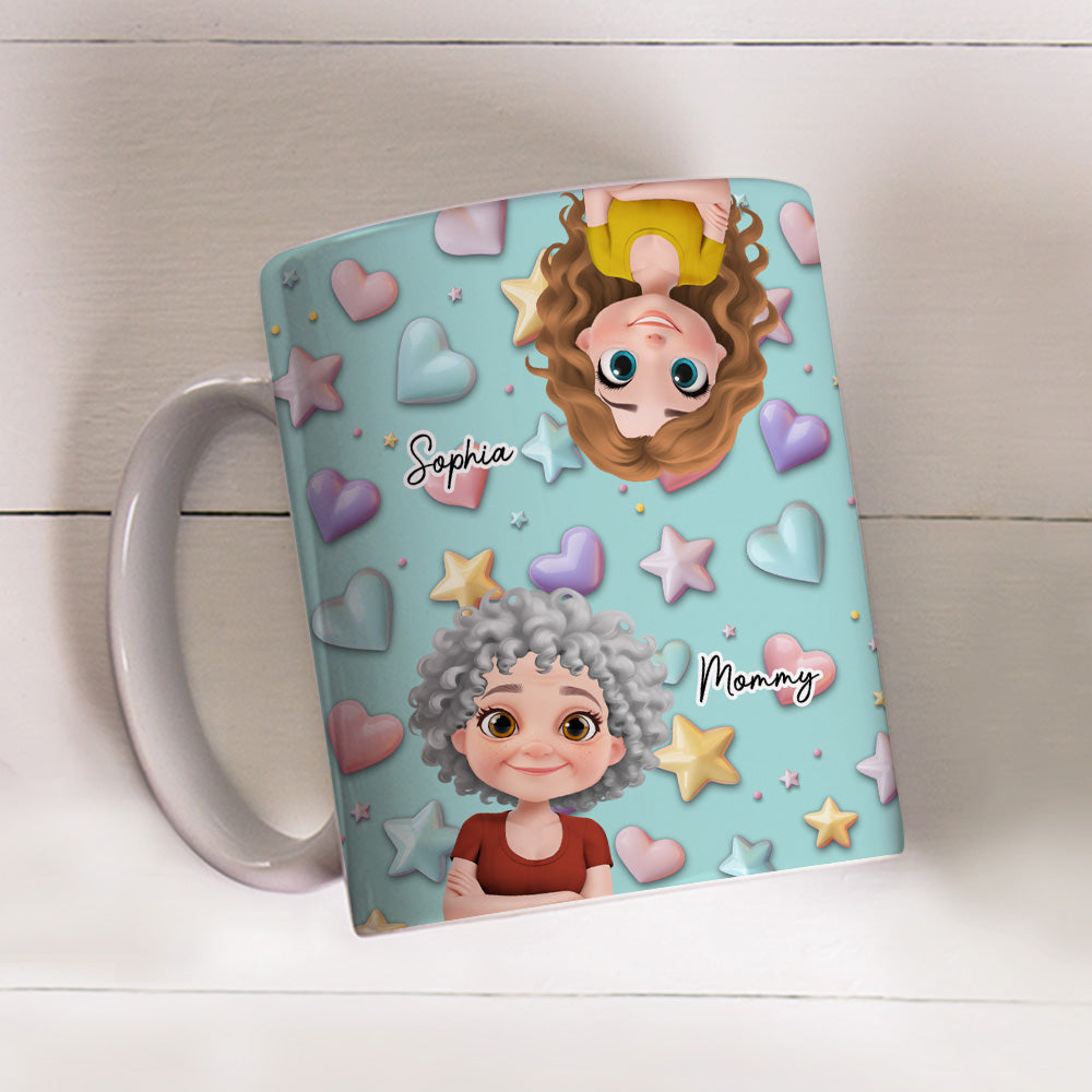 Cute Mommy And Children - Personalized Custom 3D Effect Mug