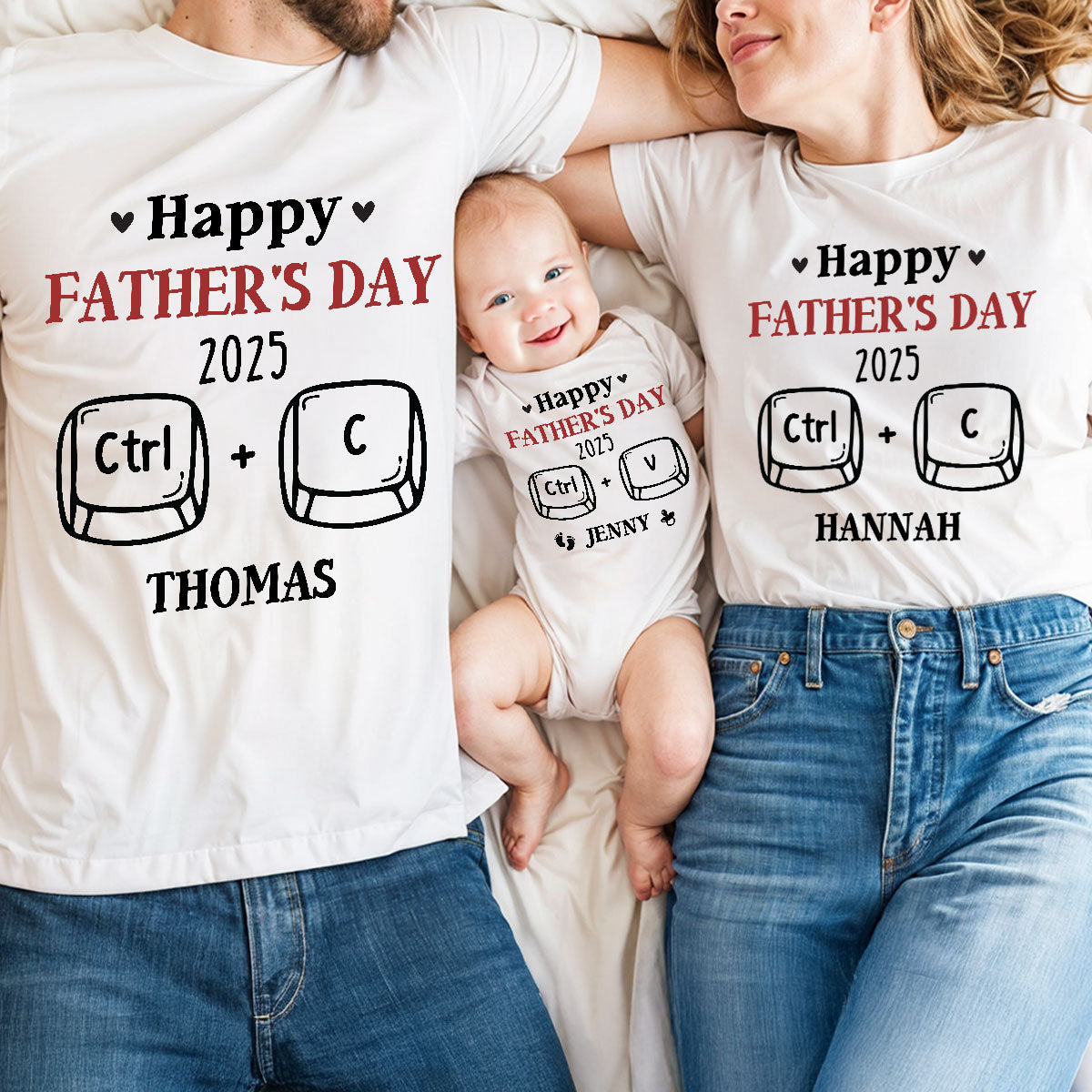 Father And Baby Matching - Personalized Custom T-shirt And Onesie