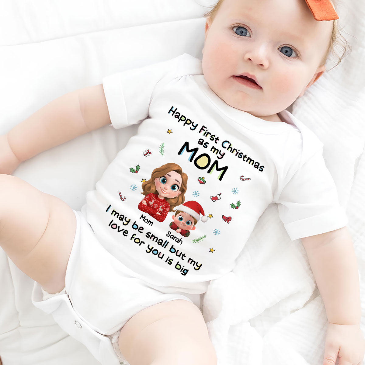 First Christmas With Mom - Personalized Custom Baby Onesie