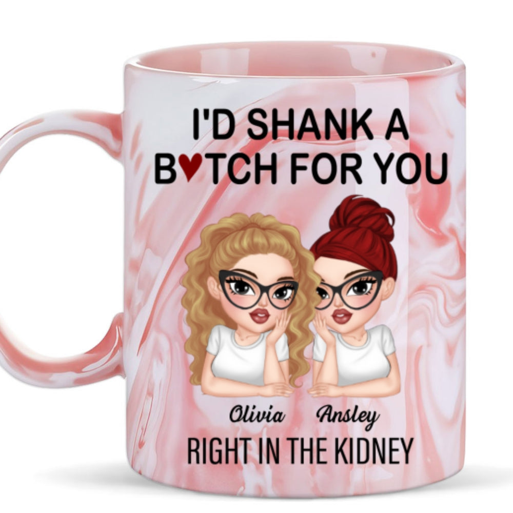 Bitches Forever - Personalized Custom Pink Marble Mug
