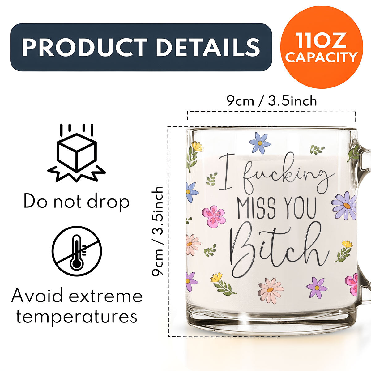 I Miss You Bestie - Personalized Custom Glass Mug