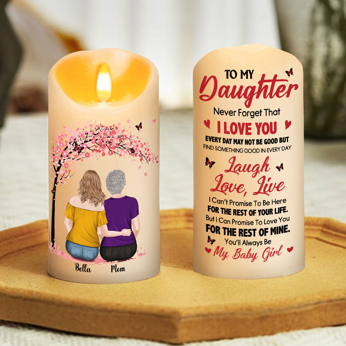 You Will Always Be My Baby Girl - Personalized Custom LED Candle