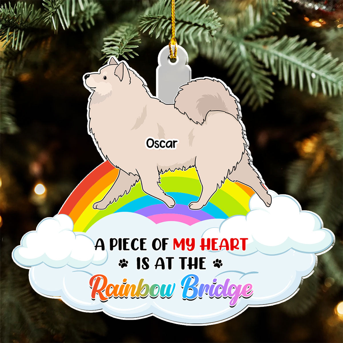 Piece Of Dog Mom - Personalized Custom Acrylic Ornament