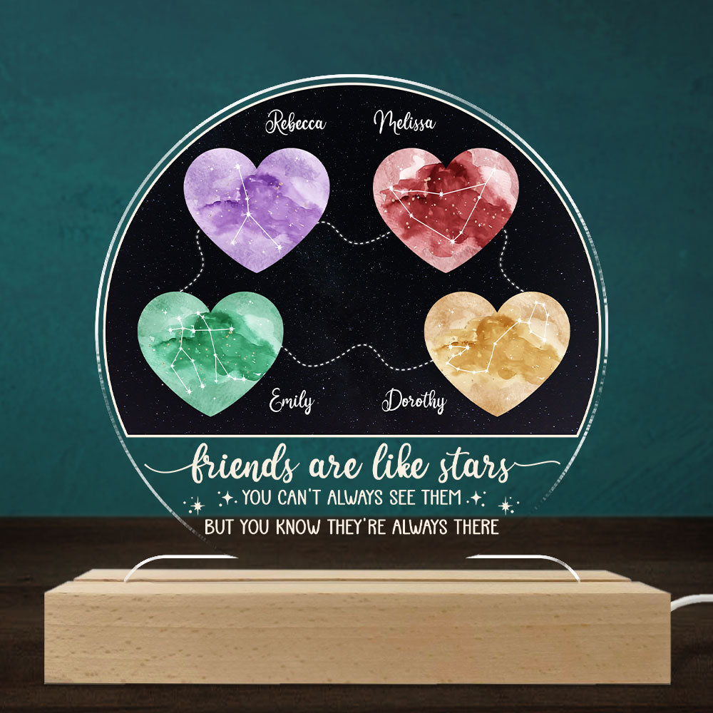 True Friends Never Fade Away - Personalized Custom LED Light