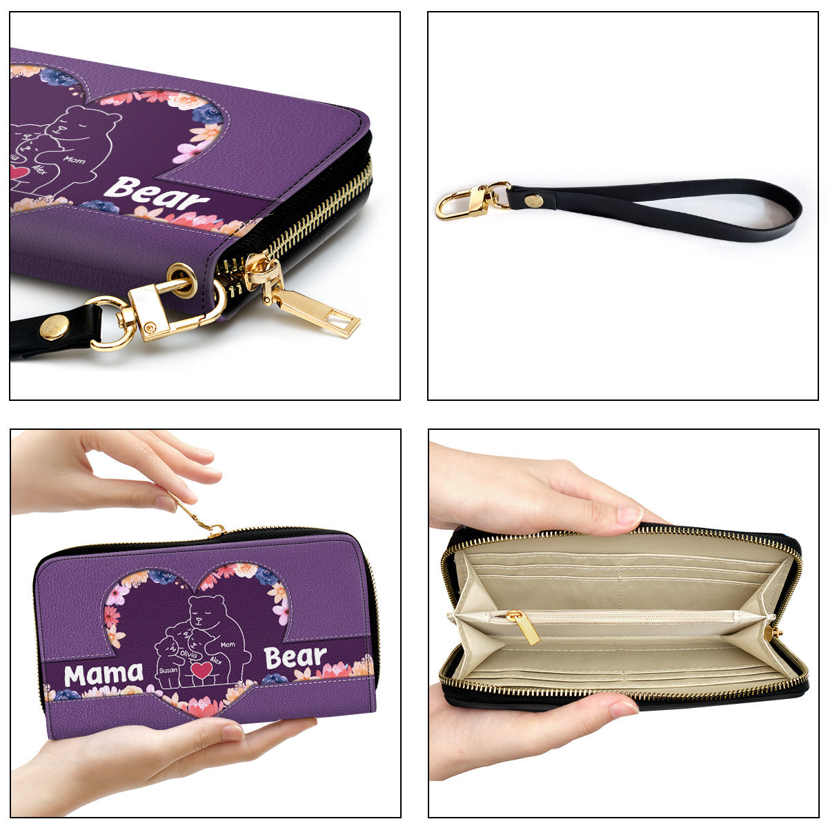 Mama Bear - Personalized Custom Leather Wallet