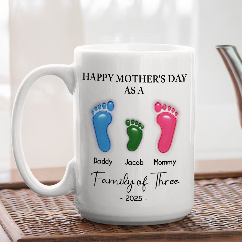 Happy Mother Day As A Family - Personalized Custom 3D Inflated Effect Mug