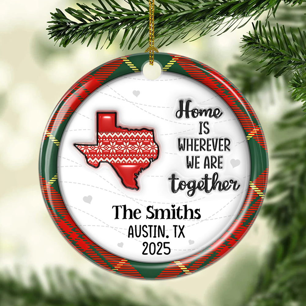 We Are Together Family - Personalized Custom 3D Inflated Effect Ceramic Ornament