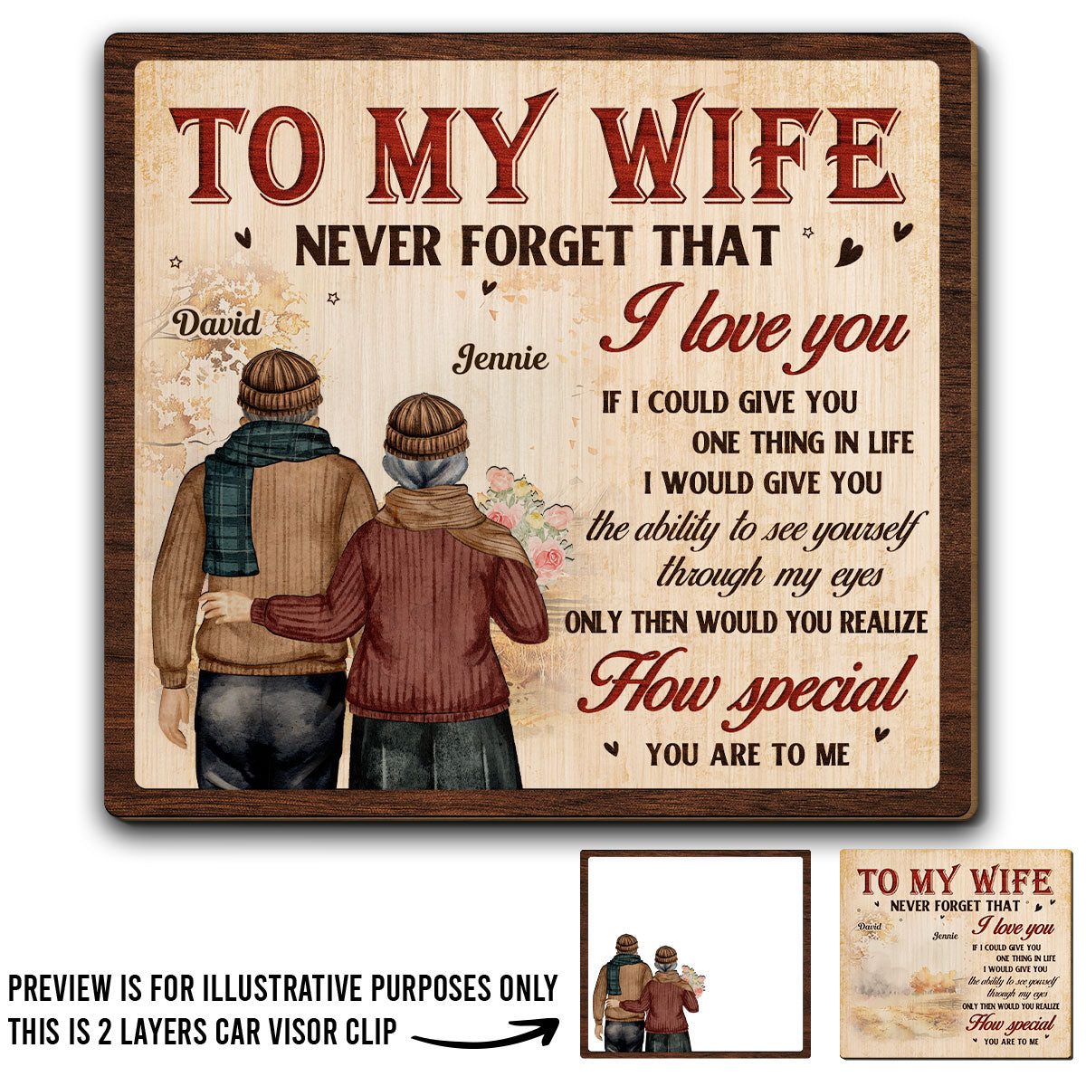 To My Wife - Personalized Custom Car Visor Clip