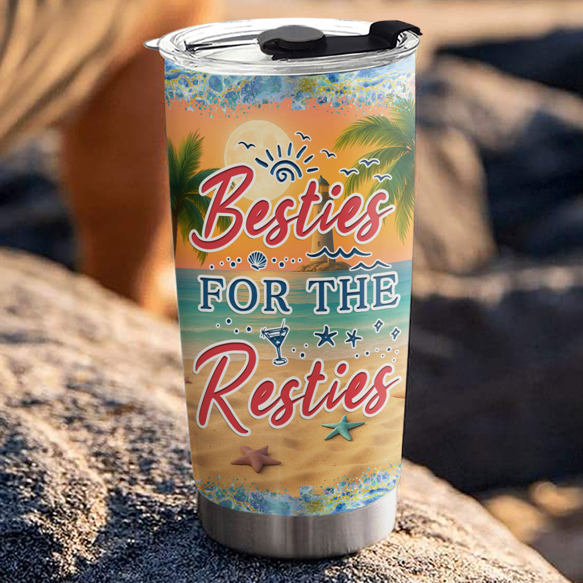 I Love You To The Beach And Back Best Friends - Personalized Custom Tumbler