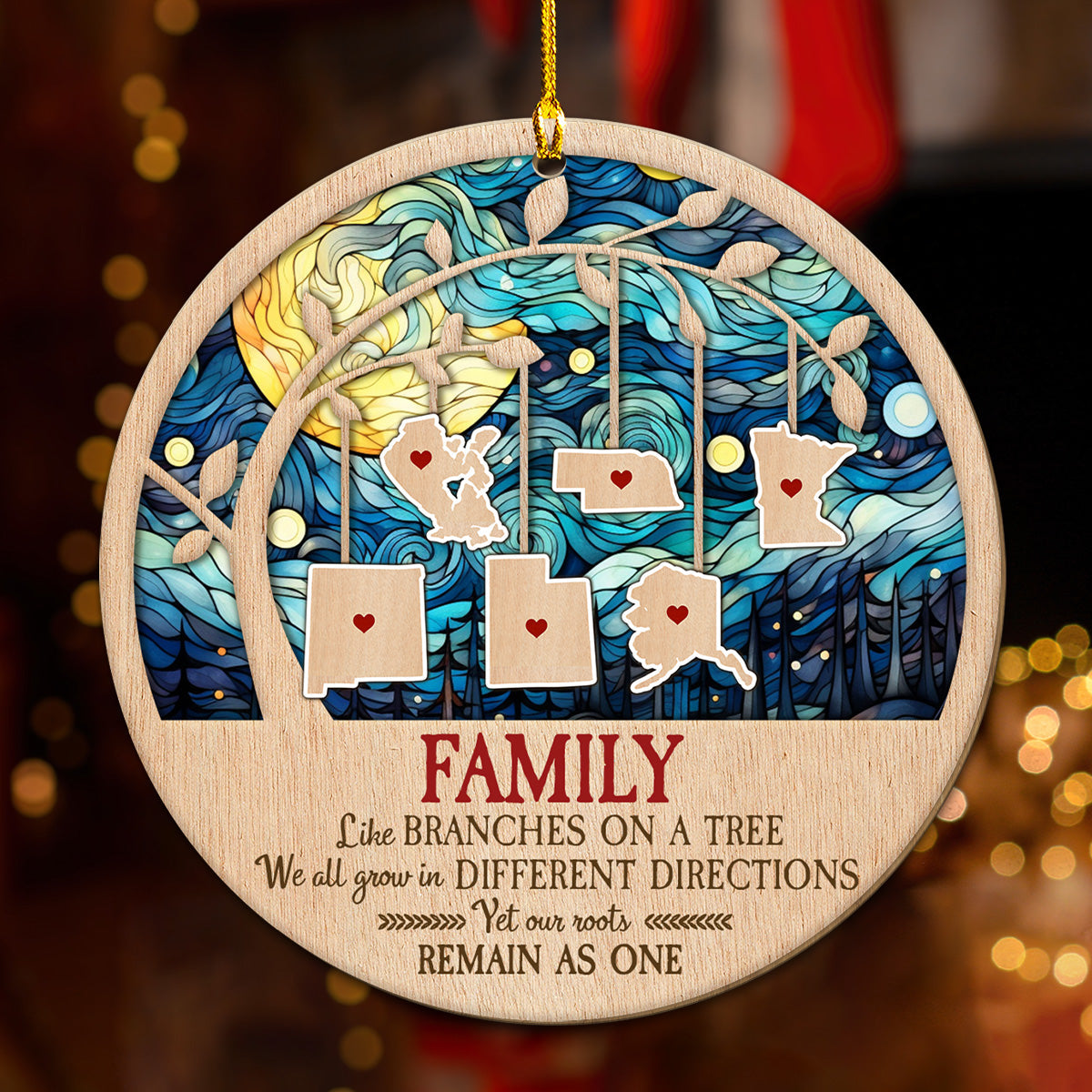 Family Like Branches On A Tree - Personalized Custom Wood Ornament
