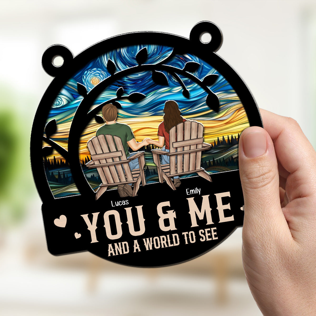Home Is Anywhere With You - Personalized Custom Suncatcher