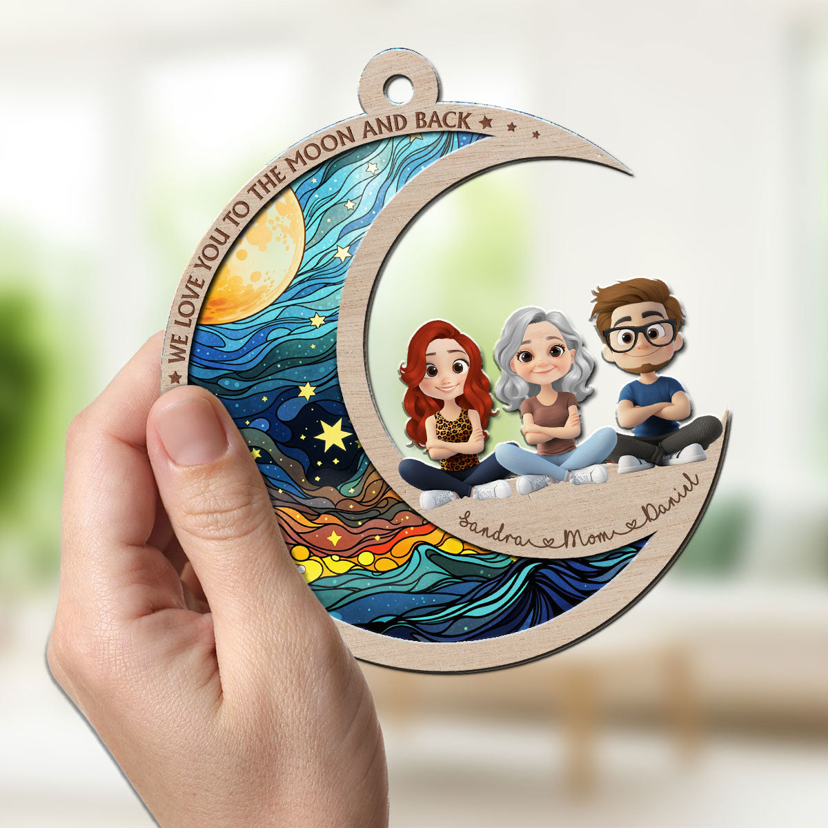 My World Begins With Mom - Personalized Custom Suncatcher