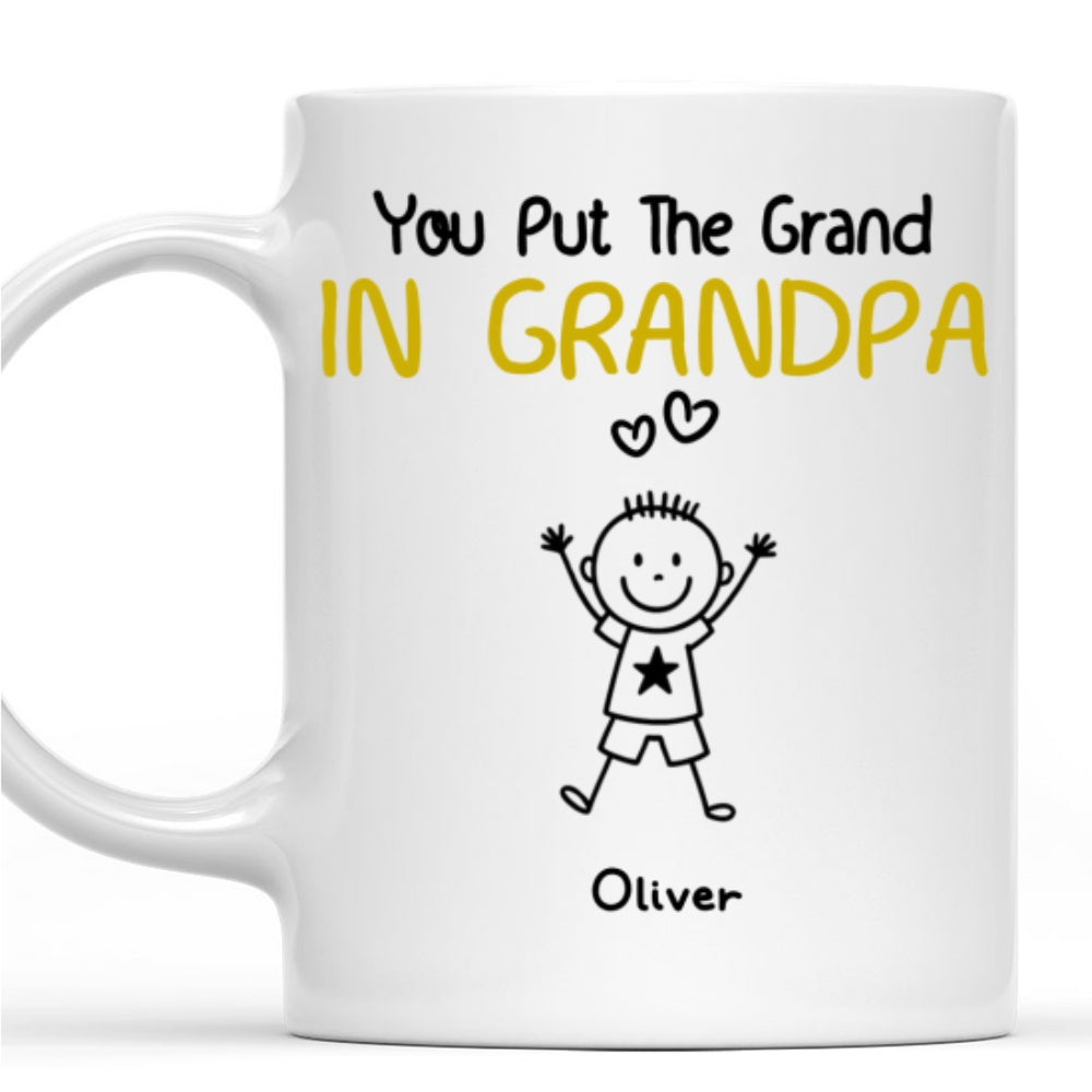 You Make Grandpa Look Grand - Personalized Custom Coffee Mug