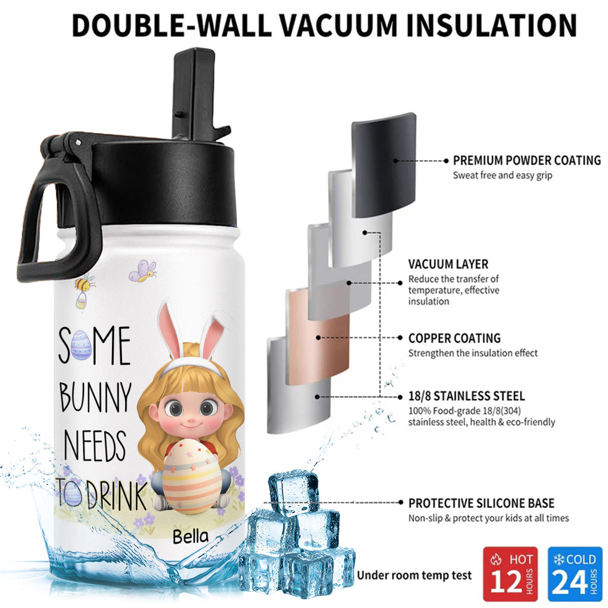 Some Bunny Needs A Drink - Personalized Custom Kids Water Bottle