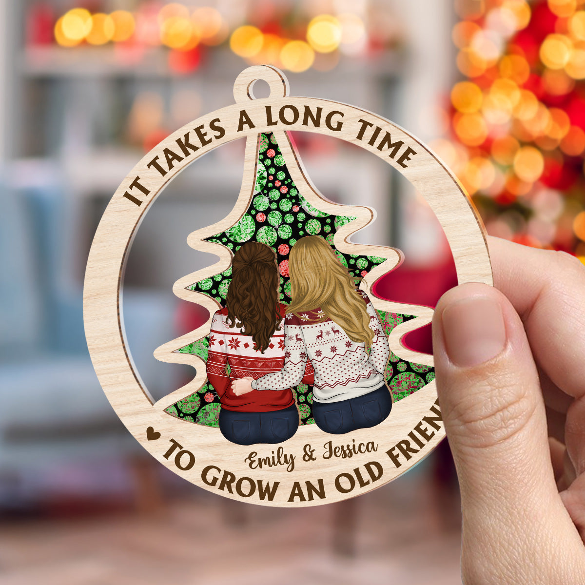 Grow An Old Friend - Personalized Custom Suncatcher Ornament