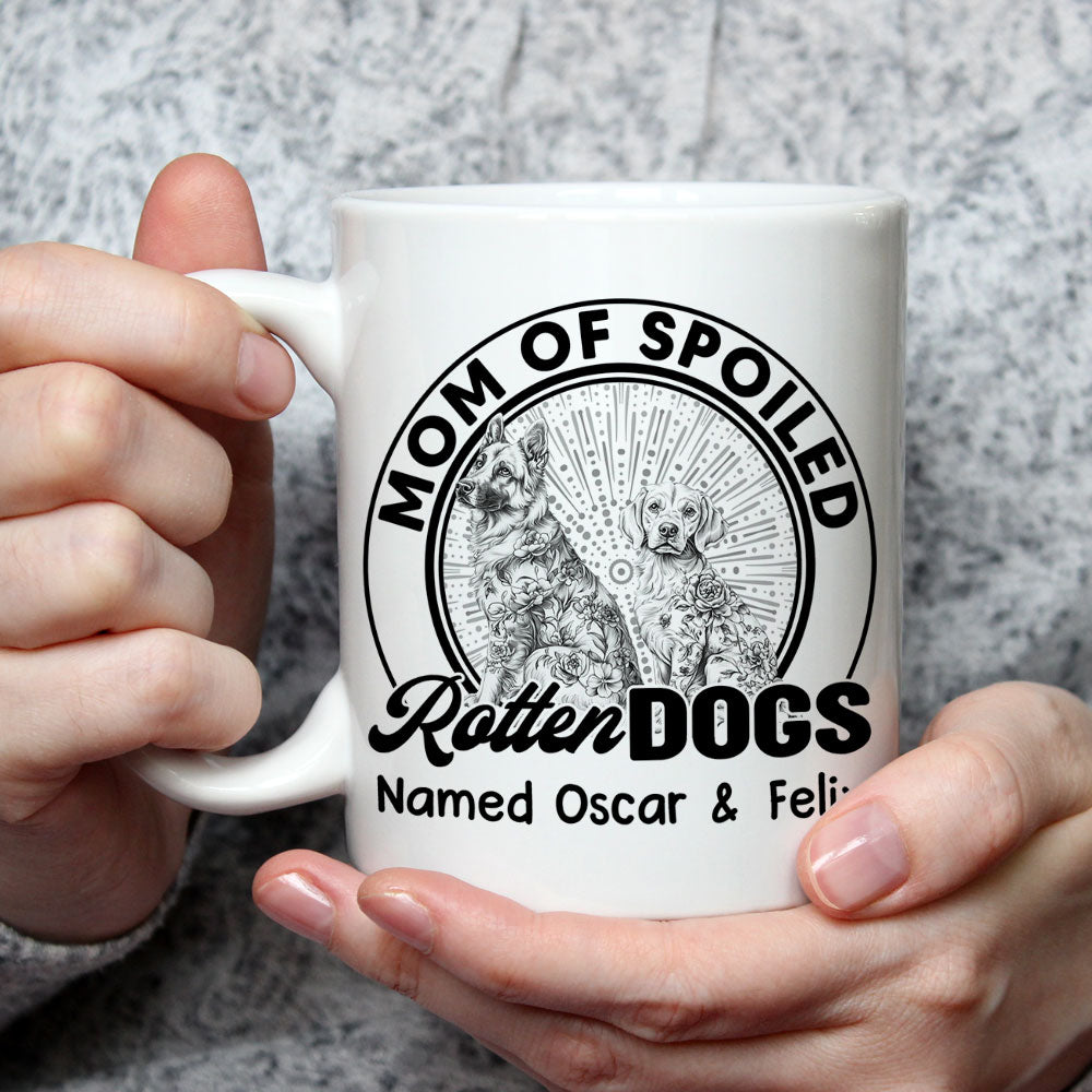 Spoiled Rotten Dog With Blue  - Personalized Custom Coffee Mug