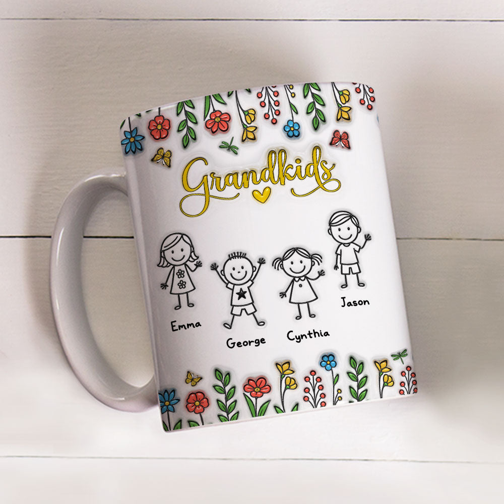 Grandkids Make Life Grand - Personalized Custom 3D Inflated Effect Mug
