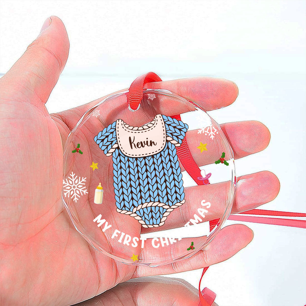 Welcome Our Baby - Personalized Custom Glass Ornament