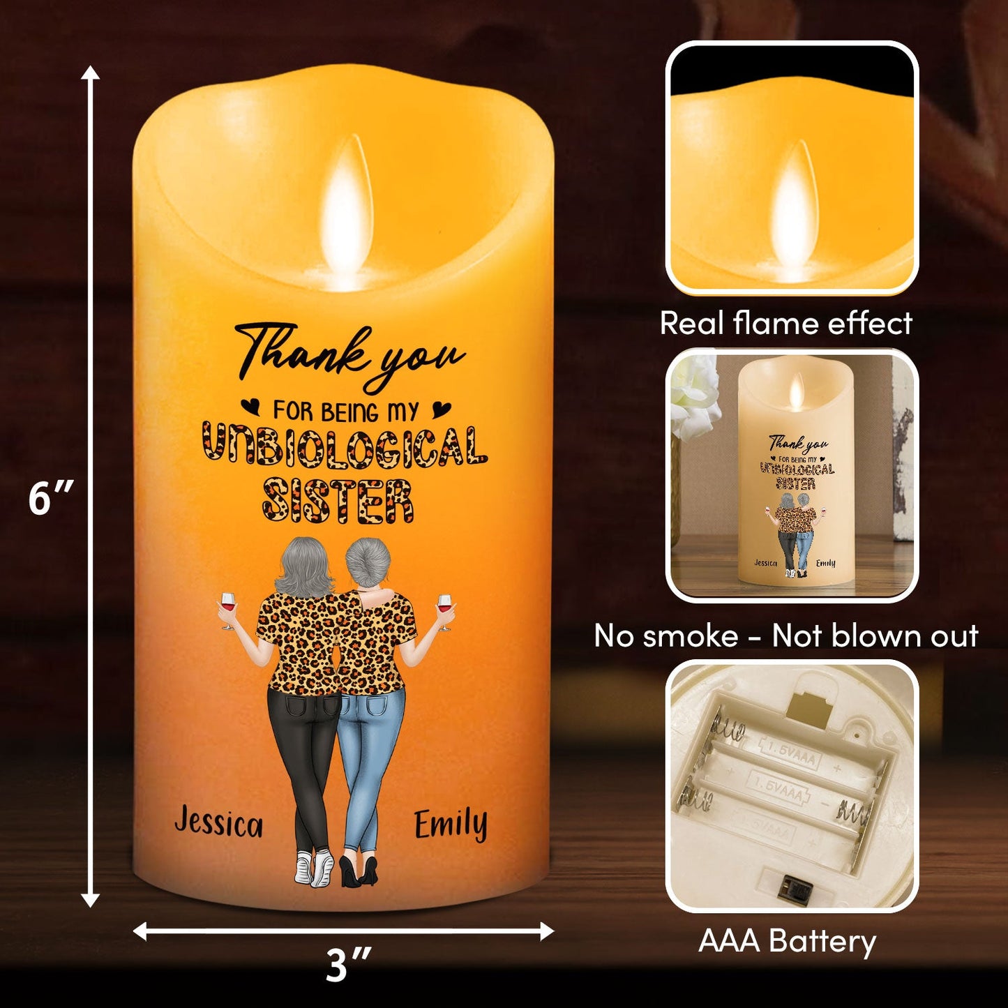 Where Friends Stop Being Friends And Become Sisters - Personalized Custom LED Candle