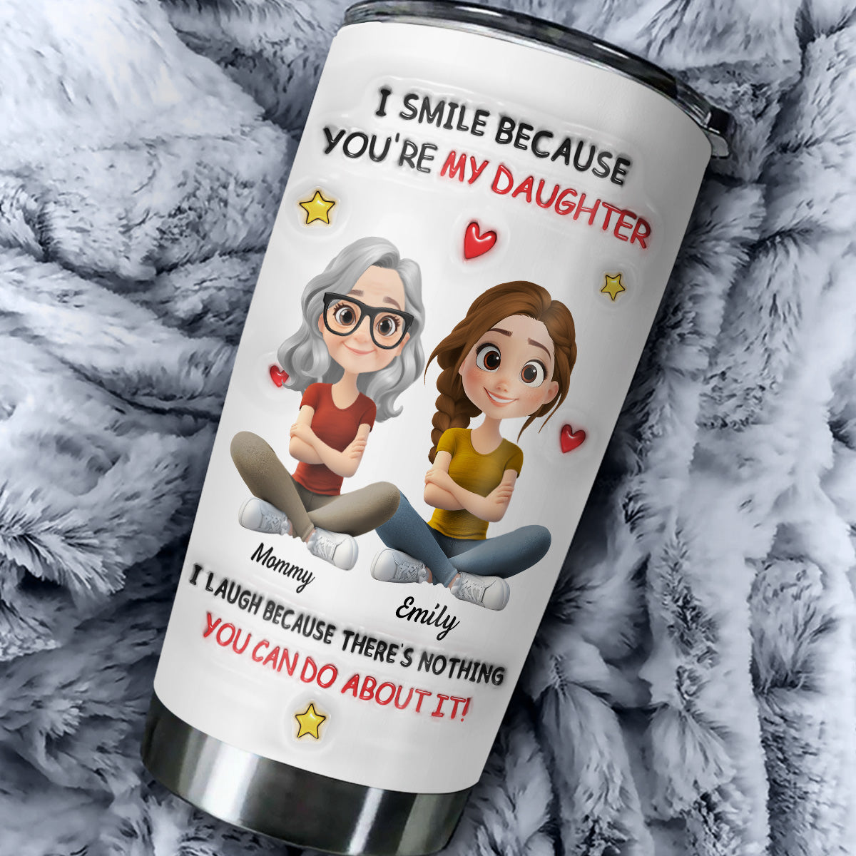 My Daughter - Personalized Custom 3D Inflated Effect Tumbler