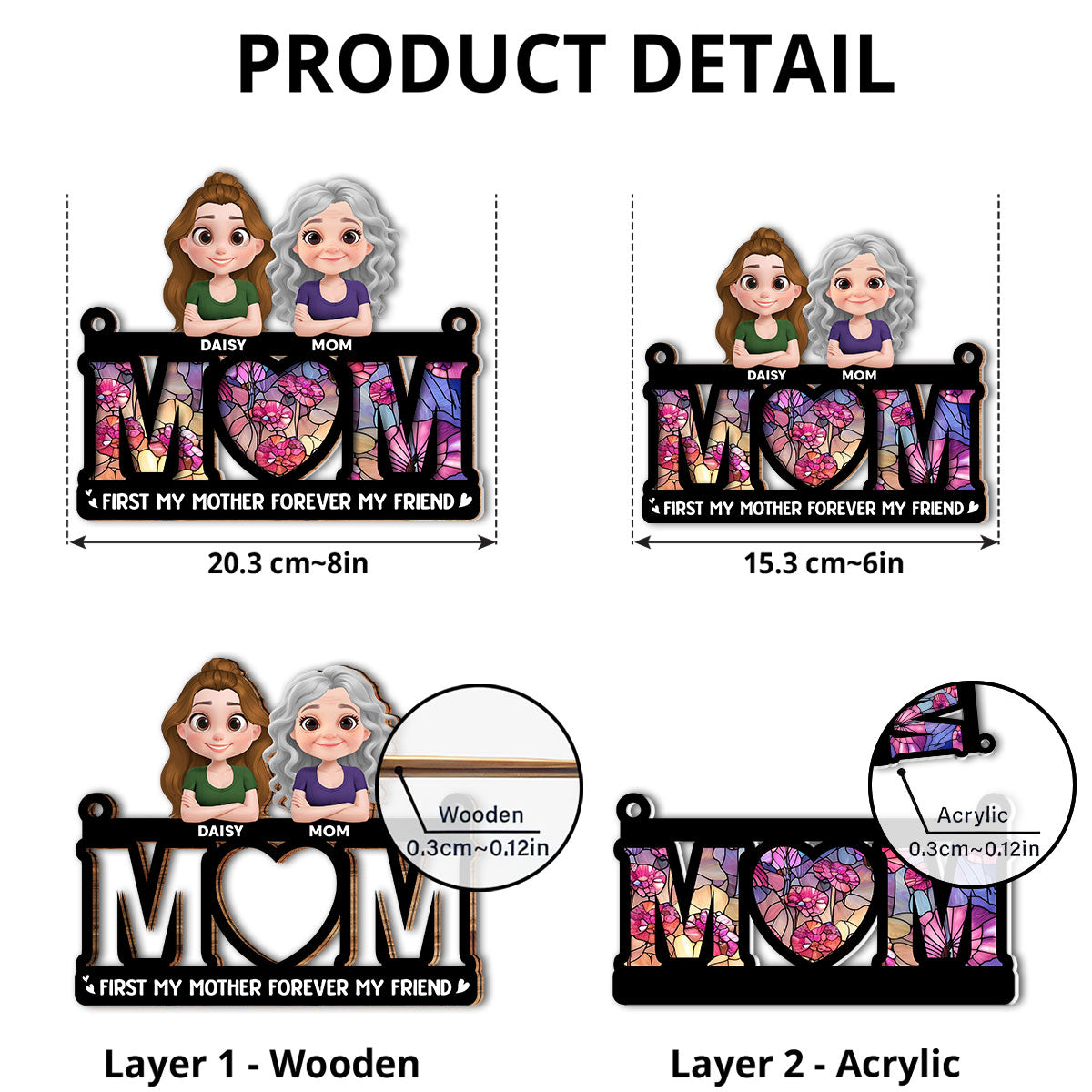 First My Mother Forever My Friend - Personalized Custom Suncatcher