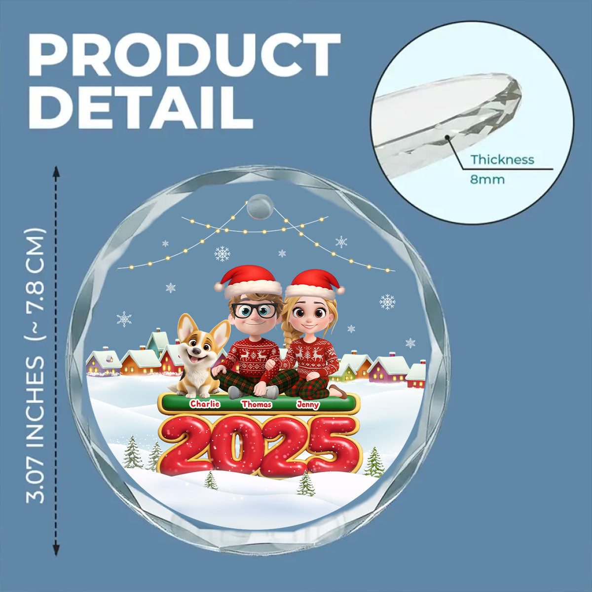 We And Our Dog - Personalized Custom Glass Ornament