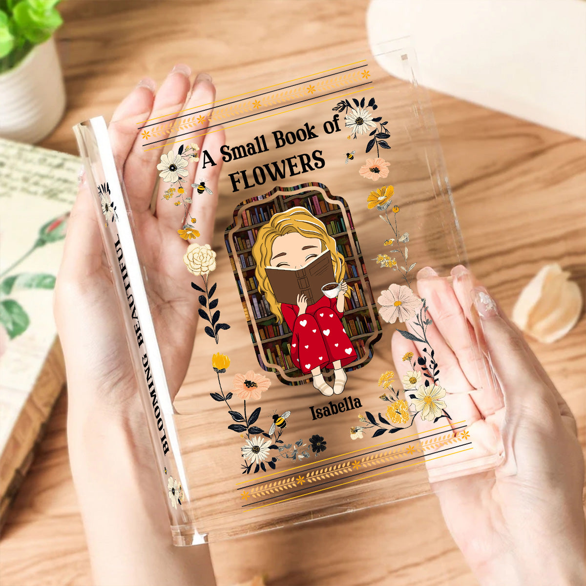 A Small Book Of Flowers - Personalized Custom Acrylic Book Vase