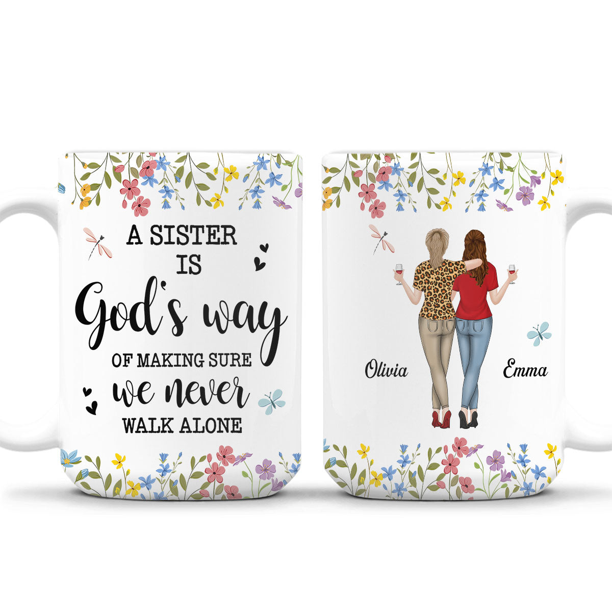 A Sister Is Gods Way - Personalized Custom Coffee Mug