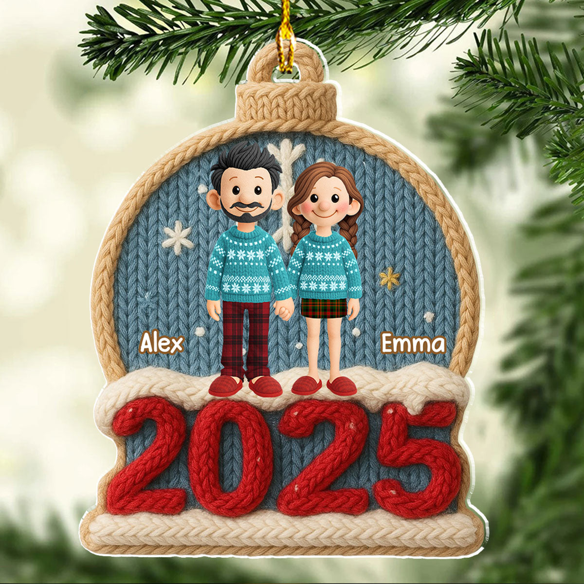 Cozy Couple Christmas - Personalized Custom Acrylic Ornament