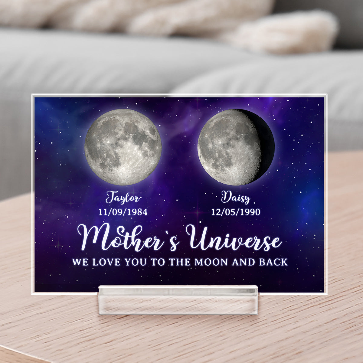 I Love You To The Moon And Back - Personalized Custom Acrylic Plaque With Base