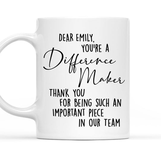 Difference Maker - Personalized Custom Coffee Mug