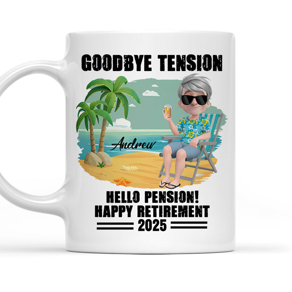 Goodbye Office Hello Paradise - Personalized Custom Coffee Mug
