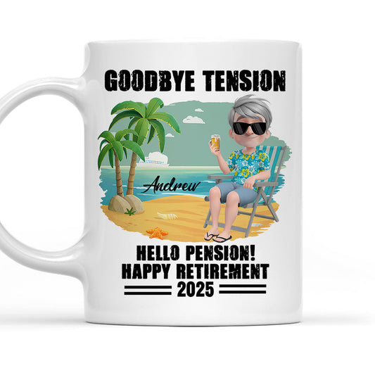 Goodbye Office Hello Paradise - Personalized Custom Coffee Mug