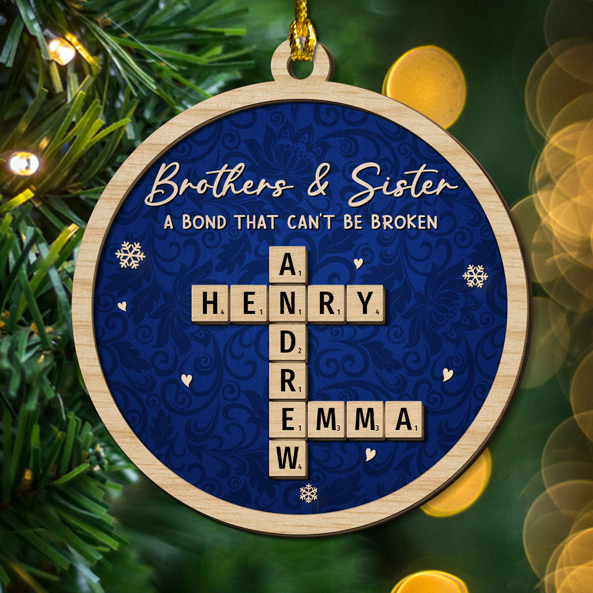 Forever Tied By Heartstrings - Personalized Custom 2-Layered Wood Ornament