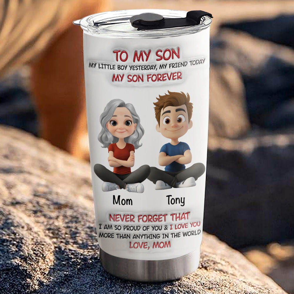 Mommy And Son Forever - Personalized Custom 3D Inflated Effect Tumbler