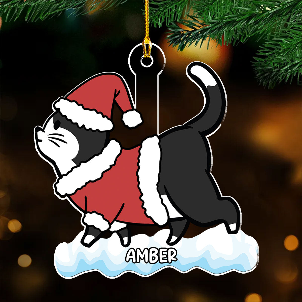 Cat Snow - Personalized Custom Acrylic Ornament