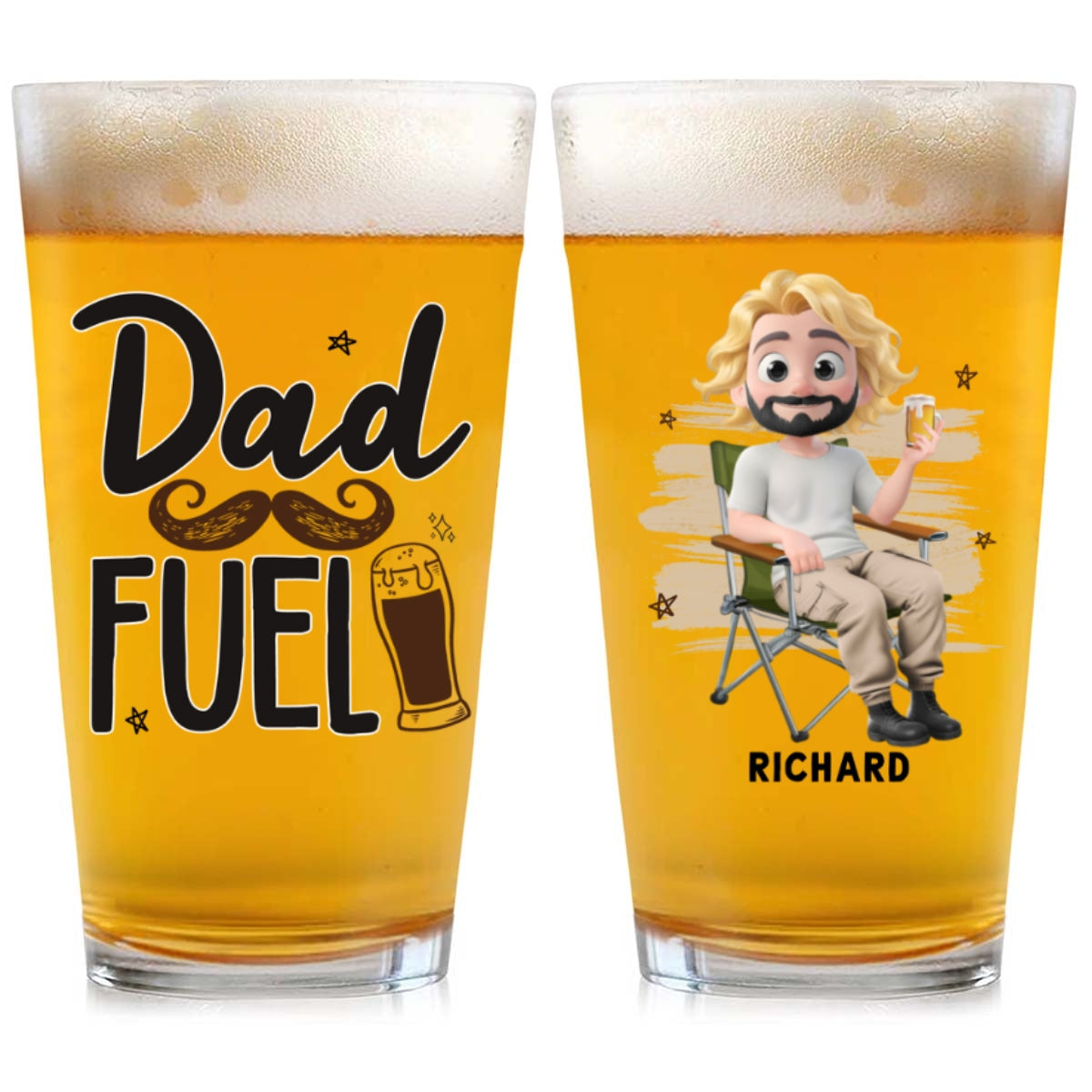 Dad Fuel - Personalized Custom Beer Glass